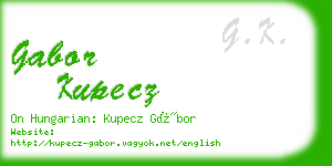 gabor kupecz business card